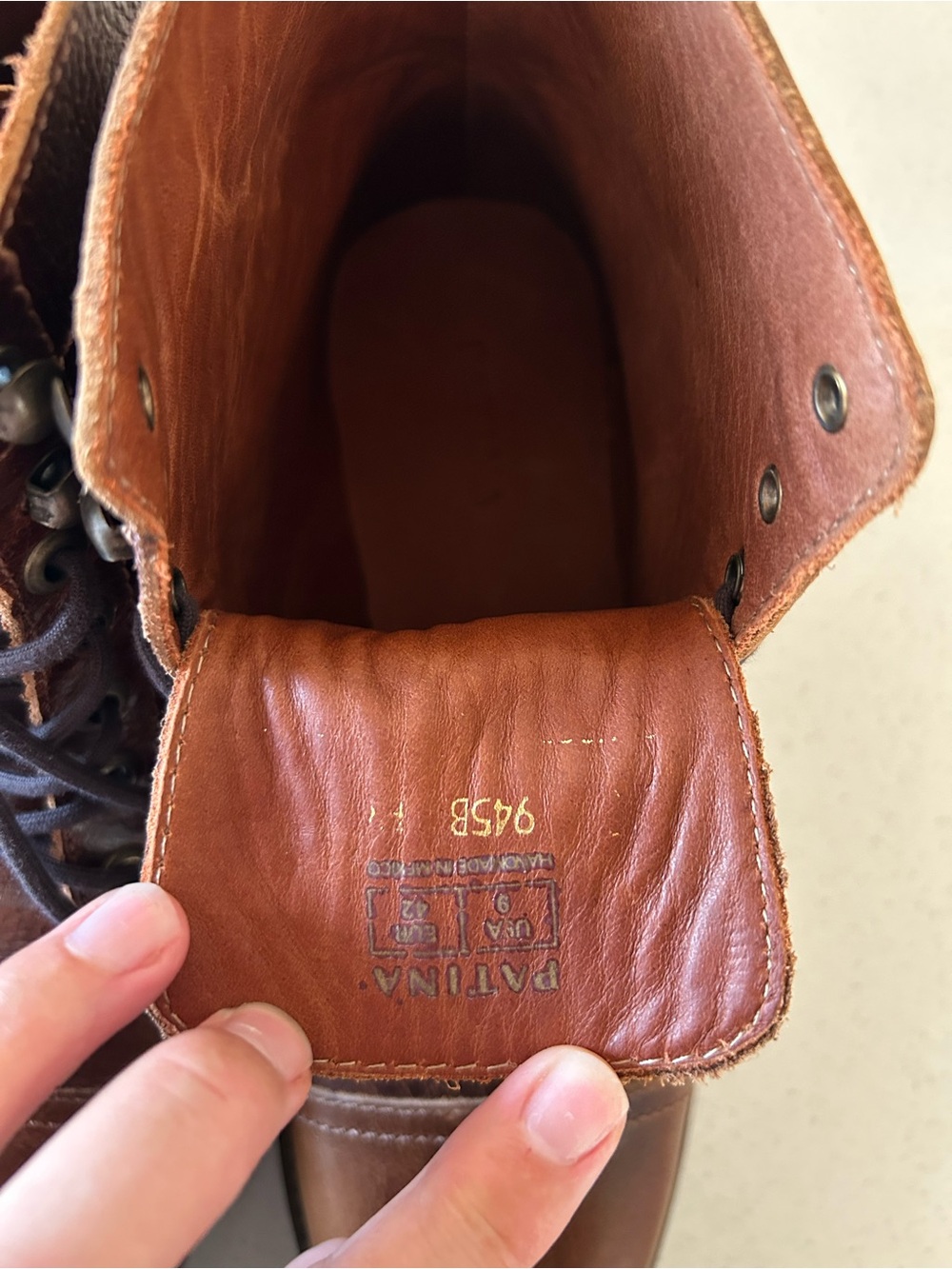 Men's Brown Leather Lace-Up Cap-Toe Boots - Picture 2 of 5